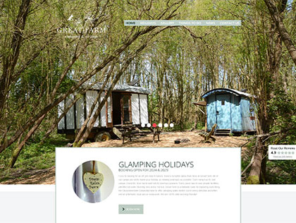 Sample image from the Designtoo website portfolio (Great Farm Glamping & Cottages)